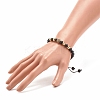 Natural Obsidian & Synthetic Hematite Braided Bead Bracelet with Cubic Zirconia BJEW-JB08117-02-3