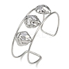 Non-Tarnish 304 Stainless Steel Wide Textured Open Cuff Bangles BJEW-Q348-05P-12-1