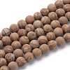 Natural Wood Lace Stone Wooden Jasper Round Bead Strands X-G-T055-8mm-06-1