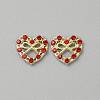 Heart with Bowknot Alloy Glass Cabochons LS-MRMJ-WH0202-012C-G-1