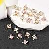 SHEGRACE Brass Pave Cubic Zirconia Horse Eye Connector Charms XGRQ2O297-436G-4