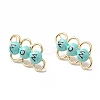 Mother's Day Brass Enamel Stud Earrings EJEW-A093-07G-2