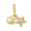 Brass Micro Pave Clear Cubic Zirconia Fold Over Clasps KK-H076-18G-1