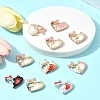 10 Bags Spray Painted Alloy Enamel Magnetic Split Pendants ENAM-FS0003-01-10