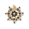 Glass Seed Beaded Snowflake Pendants PALLOY-MZ00953-01-1