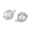 Brass Pave Clear Cubic Zirconia Pendants CU-CBA42CA-04B-P-2