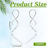 5Pairs Vortex Spiral 304 Stainless Steel Dangle Earrings for Women EJEW-ME0001-15-2