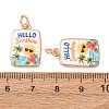 Printed Brass Pendants KK-CBA3895-01B-G-3