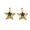 304 Stainless Steel Micro Pave Cubic Zirconia Pendants STAS-Z121-44G-1