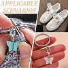80Pcs 10 Colors Butterfly Glass Pendant Decoration HJEW-HY00044-4