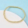 Brass Round Beaded Stretch Bracelets for Men Women BJEW-B148-05A-G-2