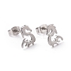 Non-Tarnish 304 Stainless Steel Tiny Dragon Stud Earrings for Men Women EJEW-G318-08P-1