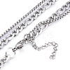 Non-Tarnish 304 Stainless Steel Double Layer Necklaces NJEW-M181-12P-3