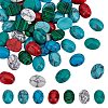 56pcs 7 styles Natural Howlite & Synthetic Turquoise & Synthetic Malachite Cabochons G-AR0006-07-1