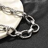 304 Stainless Steel Oval Link Chain Bracelets for Women X-BJEW-R021-09P-3
