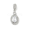 Oval Brass Micro Pave Cubic Zirconia Pendants KK-M326-15P-1