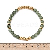 Ion Plating(IP) 304 Stainless Steel & Round Jade Beaded Stretch Bracelets for Women Men BJEW-M046-02G-5