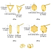 16Pcs 4 Styles 201 Stainless Steel Stud Earring Findings with Hole EJEW-FS0001-15-3