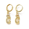 Brass Clear Cubic Zirconia Hoop Earrings EJEW-M045-01C-1