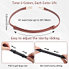 2Pcs 2 Colors PU Leather Waist Belt with Alloy Buckles AJEW-GF0010-73-2
