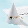 Glass & Shell Pearl Bead Bracele BJEW-TA00180-03-4