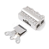 Brass Micro Pave Clear Cubic Zirconia Box Clasps KK-C031-10P-3