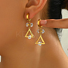Fashionable Geometric Stainless Steel Triangle Hoop Earrings UT9685-1