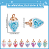 64Pcs 8 Colors Glass Pendants GGLA-GA0001-07A-2