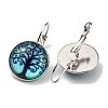 Tree of Life Glass Leverback Earrings with Brass Earring Pins EJEW-Q798-01D-2