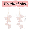 3 Pairs 3 Colors Cloth Flower Cluster Dangle Stud Earrings EJEW-AN0002-04-2