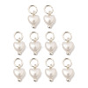 ABS Imitation Pearl Bead Charms PALLOY-JF04111-1