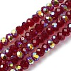 Electroplate Transparent Glass Beads Strands EGLA-A046-01A-09-1