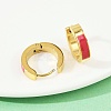 304 Stainless Steel Enamel Hoop Earrings EJEW-K268-19G-01-3