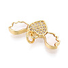 Brass Micro Pave Clear Cubic Zirconia Pendants KK-N268-09G-2