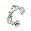 Adjustable 304 Stainless Steel Cuff Rings for Women RJEW-B150-01GP-06-4