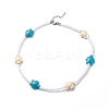 3Pcs 3 Color Dyed Synthetic Turquoise Tortoise & Acrylic Beaded Necklaces Set NJEW-JN04036-4
