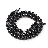 Natural Black Tourmaline Beads Strands G-F666-05-6mm-3