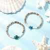 Sea Turtles and Starfish Coconut Beads Bracelets BJEW-JB11882-3