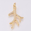 Brass Micro Pave Cubic Zirconia Pendants ZIRC-J019-12B-G-1