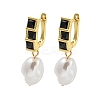 Rack Plating Brass Micro Pave Cubic Zirconia Hoop Earring EJEW-C102-02G-02-1