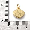 Brass Pave Natural Black Lip Shell Pendants KK-P308-05G-01-3