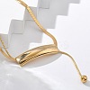 304 Stainless Steel Curved Tube Snake Chain Necklaces for Women NJEW-Z061-04G-01-2
