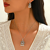 Ethnic Style Brass & Imitation Pearl Stud Earrings & Pendant Necklaces Sets for Women GM8263-3
