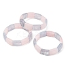 Rectangle Natural Rose Quaretz & Dyed White Jade Imitation Aquamarine Beaded Stretch Bracelets for Women Men GG-CBA9ACE-C05-4