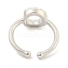 Rack Plating Brass Open Cuff Rings for Women RJEW-F162-01P-C-3