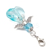5Pcs Heart Angel Glass & Acrylic Pendant Decorations HJEW-JM03755-5
