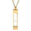 1Pc Glass Hourglass Rectangle Pet Memorial Keepsake Urn Ashes Pendant Necklaces NJEW-CA0001-27G-1