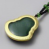 Alloy Glass Buddha Pendant Glass Beaded Necklaces NJEW-WH0020-82-3