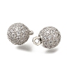 Rack Plating Brass Micro Pave Cubic Zirconia Charms KK-F883-07P-02-2