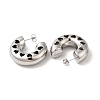Tarnish Resistant 304 Stainless Steel Round with Heart Stud Earrings EJEW-Z022-24P-2